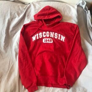 J. America Wisconsin Red Hoodie, Men's M